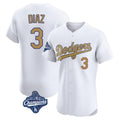 Los Angeles Dodgers #3 Edwin D¨ªaz Player Gold HeidiMiller World Series Meet Limited Elite Home Stitched Jerseys