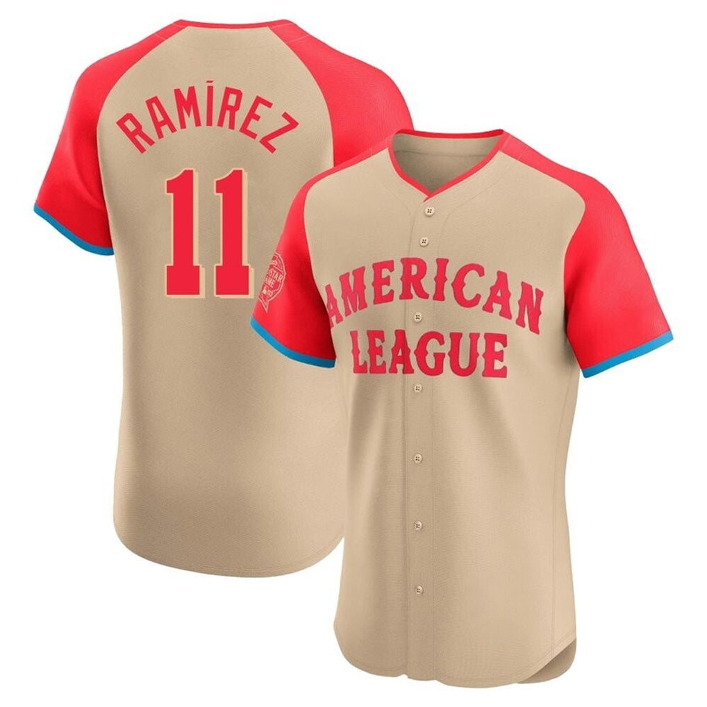Cleveland Guardians #11 Jose Ramirez Player Cream HeidiMiller American League All-Star Limited Elite Home Stitched Jerseys
