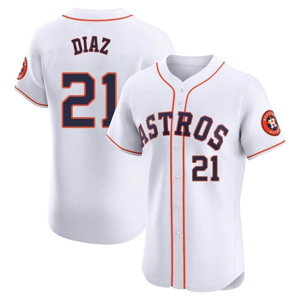 Houston Astros #21 Yainer Diaz Player White HeidiMiller Limited Elite Home Stitched Jerseys