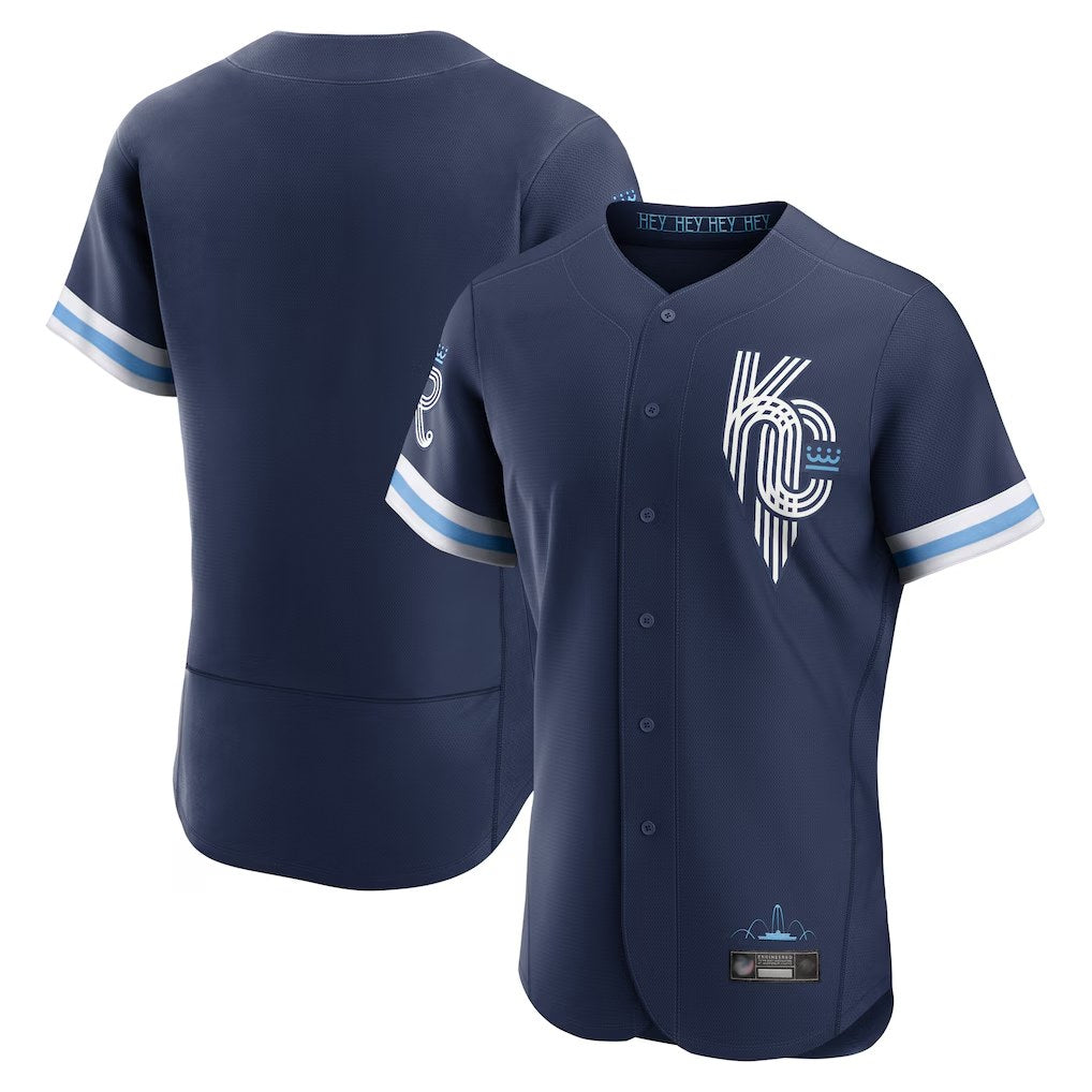 Kansas City Royals Blank Player Navy HeidiMiller City Connect Limited Elite Home Stitched Jerseys