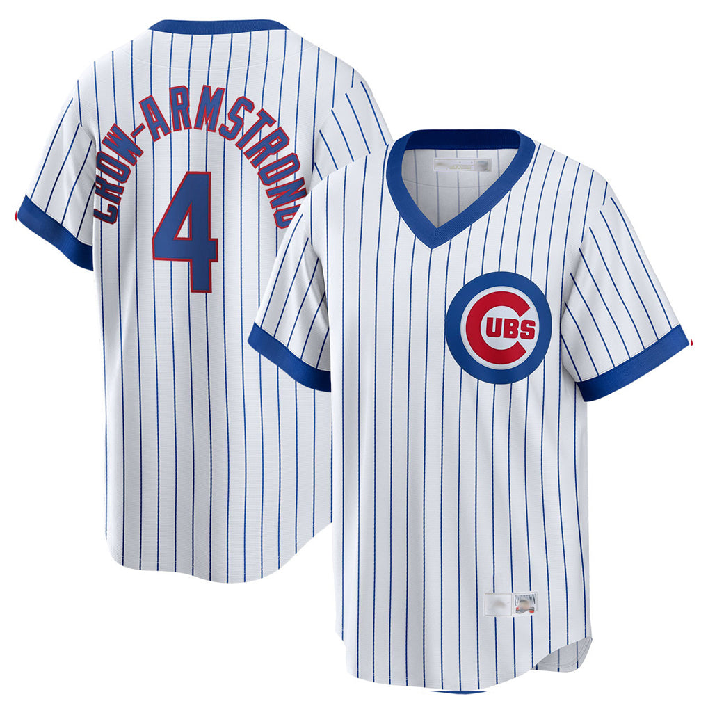 Chicago Cubs #4 Pete Crow-Armstrong Player White HeidiMiller T-shirt Cooperstown Collection Limited Stitched Jerseys