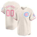 Custom Chicago Cubs Bubblegum Pink Vapor Premier Limited Jersey ¨C Cream HeidiMiller