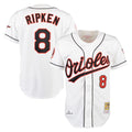 Baltimore Orioles #8 Cal Ripken Player White HeidiMiller Mitchell & Ness Home Game Stitched Jerseys