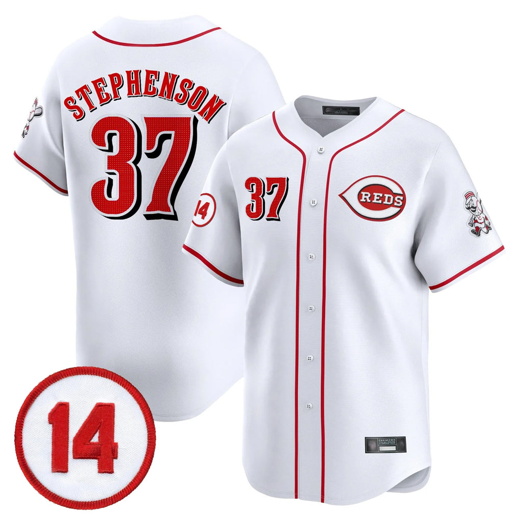 Cincinnati Reds #37 Tyler Stephenson Player White HeidiMiller Vapor Premier Limited Home Stitched Jerseys