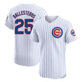 Chicago Cubs #25 Moises Ballesteros Player White HeidiMiller Limited Elite Home Game Stitched Jerseys