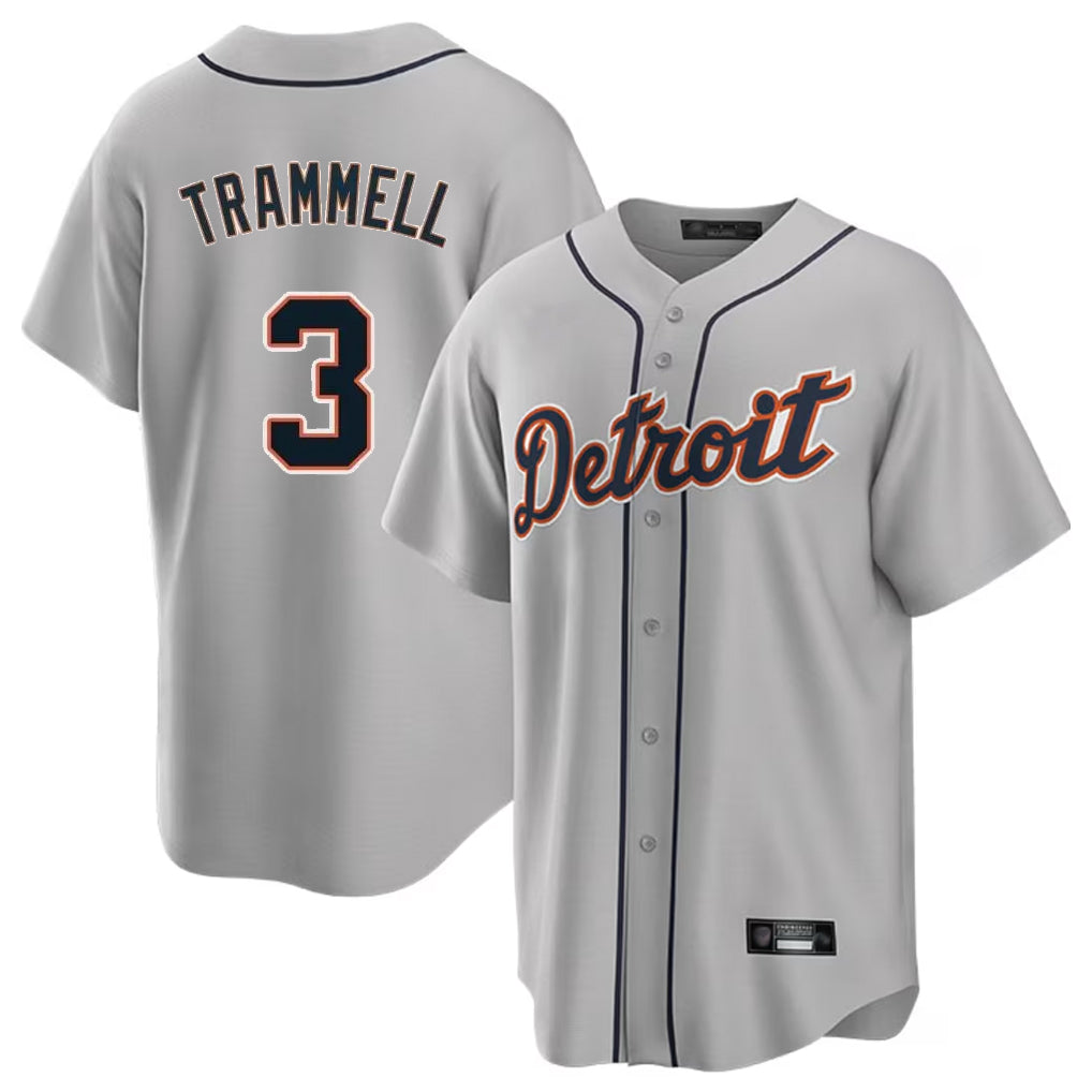 Detroit Tigers #3 Alan Trammell Player Gray HeidiMiller Home Game Stitched Jerseys