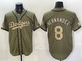 Los Angeles Dodgers #8 Enrique Hernandez Olive HeidiMiller 2026 Armed Forces Day Stitched Jersey