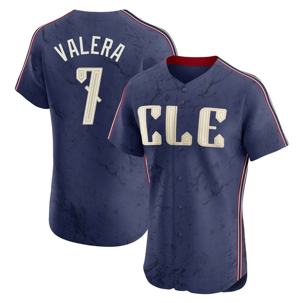 Cleveland Guardians #7 George Valera Player Navy HeidiMiller City Connect Limited Elite Home Stitched Jerseys