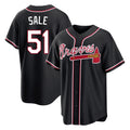 Atlanta Braves #51 Chris Sale Player Black HeidiMiller Fashion Out Game Stitched Jerseys