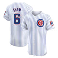 Chicago Cubs #6 Matt Shaw Player White HeidiMiller Limited Elite Home Game Stitched Jerseys