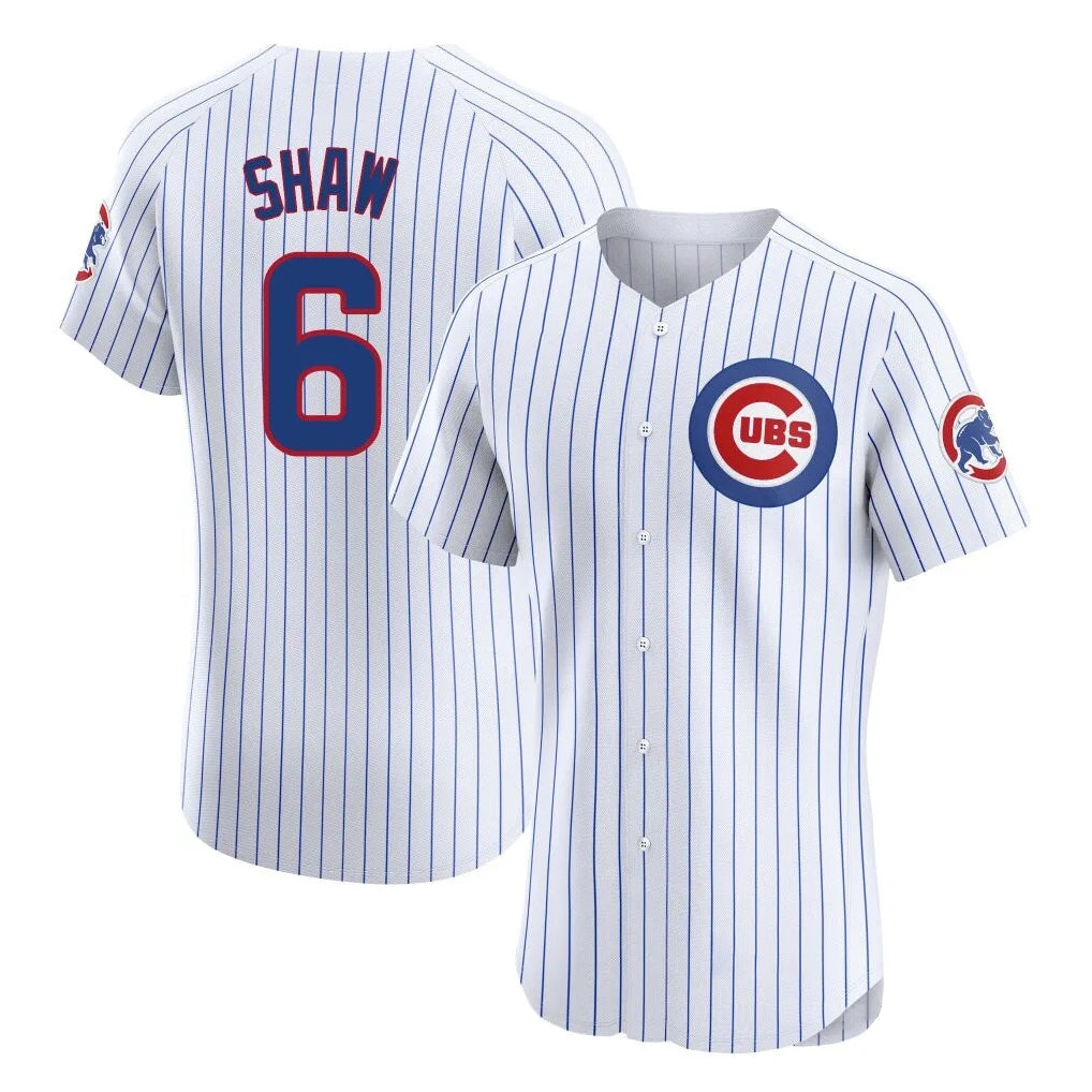 Chicago Cubs #6 Matt Shaw Player White HeidiMiller Limited Elite Home Game Stitched Jerseys