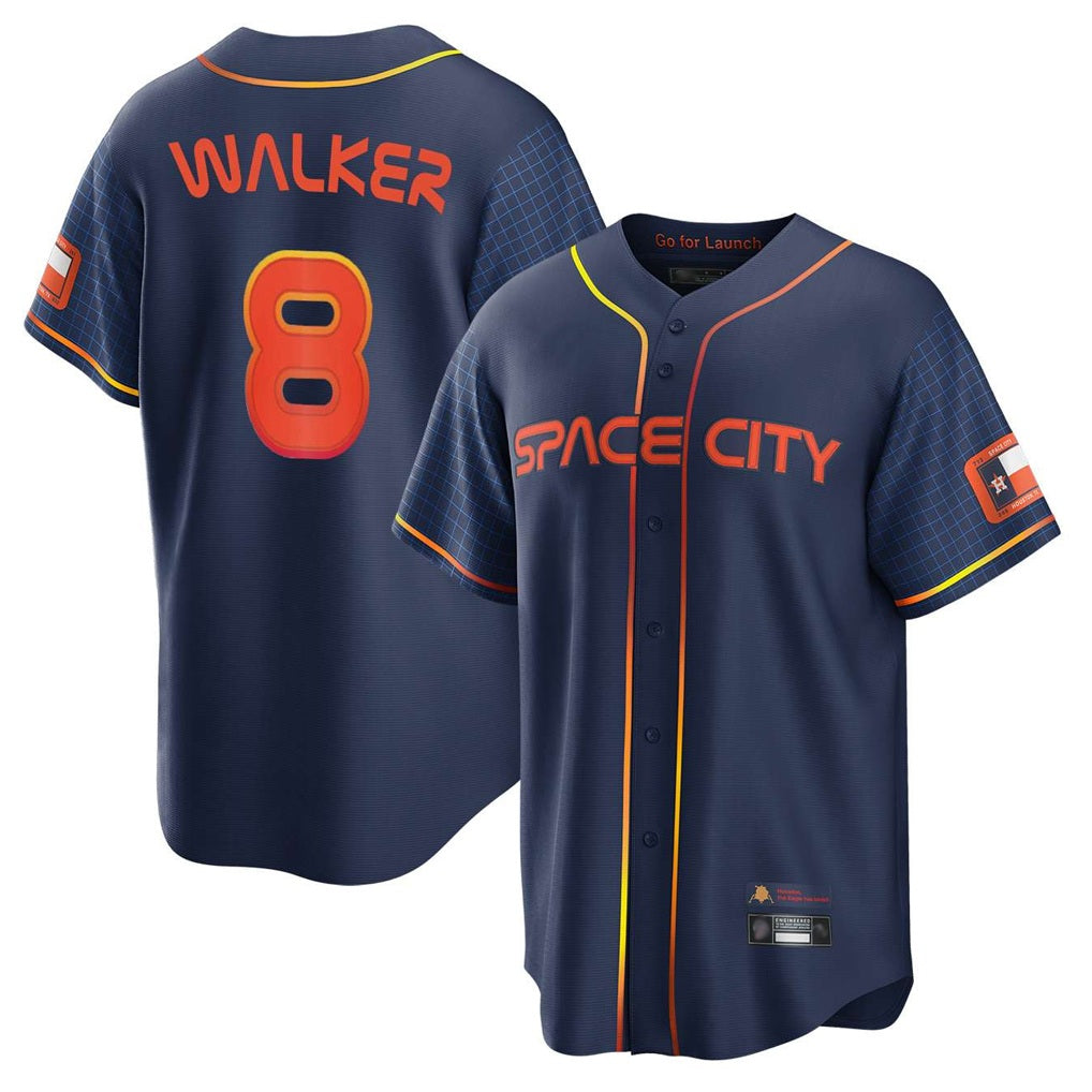 Houston Astros #8 Christian Walker Player Navy HeidiMiller City Connect Home Game Stitched Jerseys