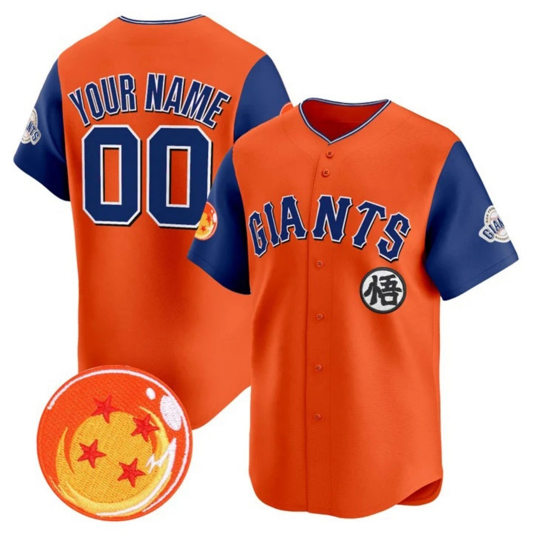 Custom San Francisco Giants x Dragon Ball Royal Orange HeidiMiller Vapor Premier Limited Jersey - All Stitched