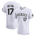 Colorado Rockies #17 Todd Helton Player White HeidiMiller Limited Elite Home Stitched Jerseys