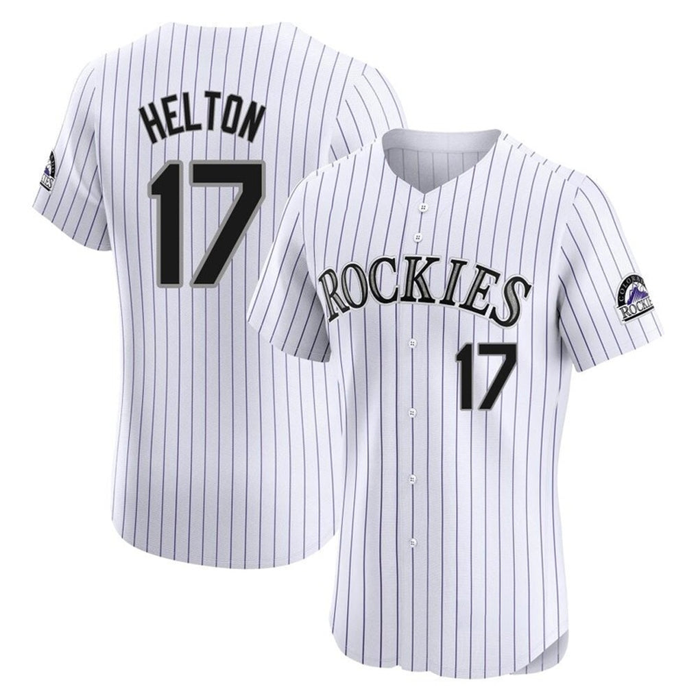 Colorado Rockies #17 Todd Helton Player White HeidiMiller Limited Elite Home Stitched Jerseys