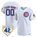 Custom Chicago Cubs 2024 Jackie Robinson Patch Vapor Premier Limited Jersey V2 ¨C White Alternate HeidiMiller