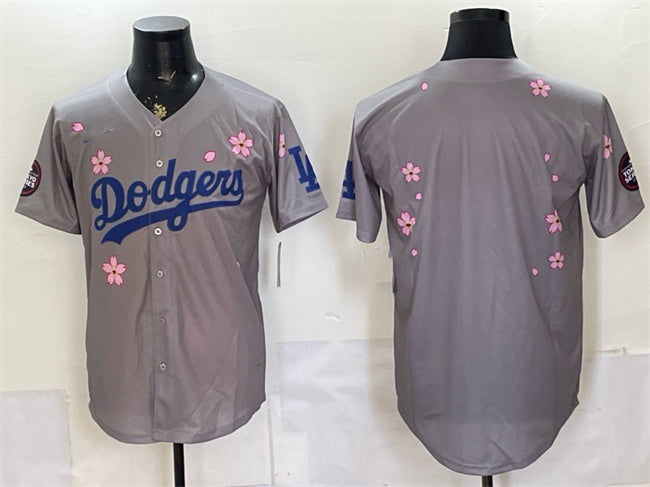 Los Angeles Dodgers Blank Grey HeidiMiller 2025 Tokyo Series Limited Stitched Jersey