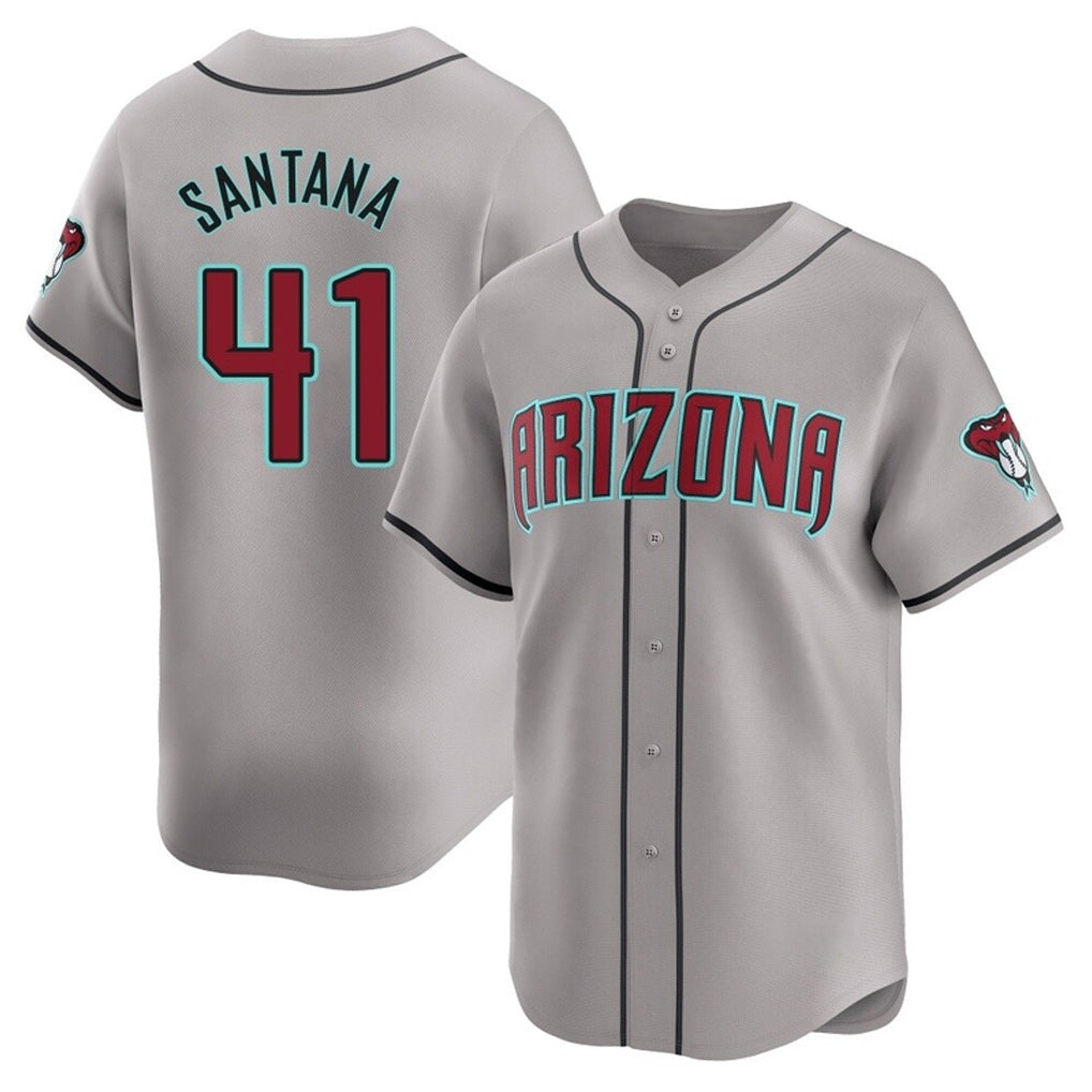 Arizona Diamondbacks #41 Carlos Santana Player Gray HeidiMiller Road Limited Home Game Stitched Jerseys