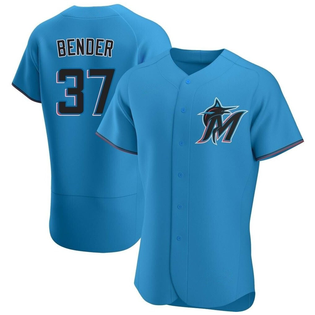 Miami Marlins #37 Anthony Bender Player Blue HeidiMiller Home Limited Elite Stitched Jerseys