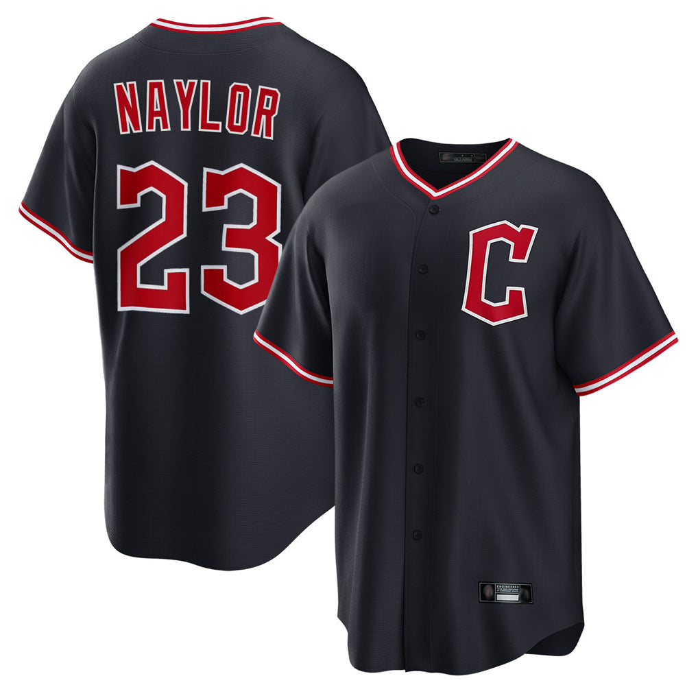 Cleveland Guardians #23 Bo Naylor Player Navy HeidiMiller Home Game Stitched Jerseys