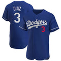 Los Angeles Dodgers #3 Edwin D¨ªaz Player Royal HeidiMiller Limited Elite Home Stitched Jerseys