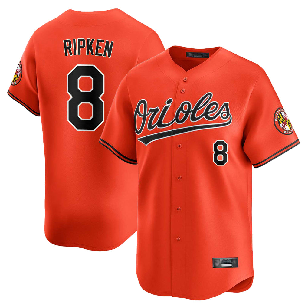 Baltimore Orioles #8 Cal Ripken Player Orange HeidiMiller Limited Home Game Stitched Jerseys