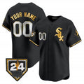 Custom Chicago White Sox 2024 Spring Training Patch Vapor Premier Limited Jersey ¨C All Stitched-Black Gold HeidiMiller