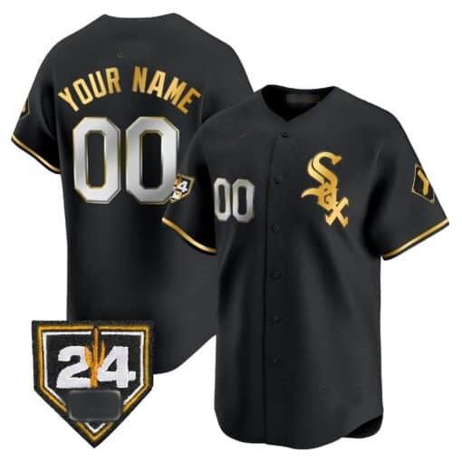 Custom Chicago White Sox 2024 Spring Training Patch Vapor Premier Limited Jersey ¨C All Stitched-Black Gold HeidiMiller