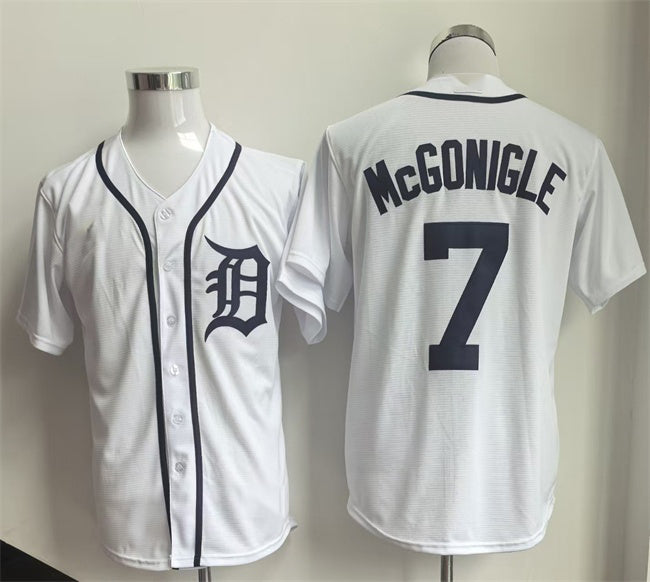 Detroit Tigers #7 Kevin McGonigle White HeidiMiller Cool Base Stitched Jersey