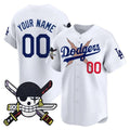 Custom Los Angeles Dodgers x One Piece White HeidiMiller Zoro Patch Vapor Premier Limited Jersey - Stitched