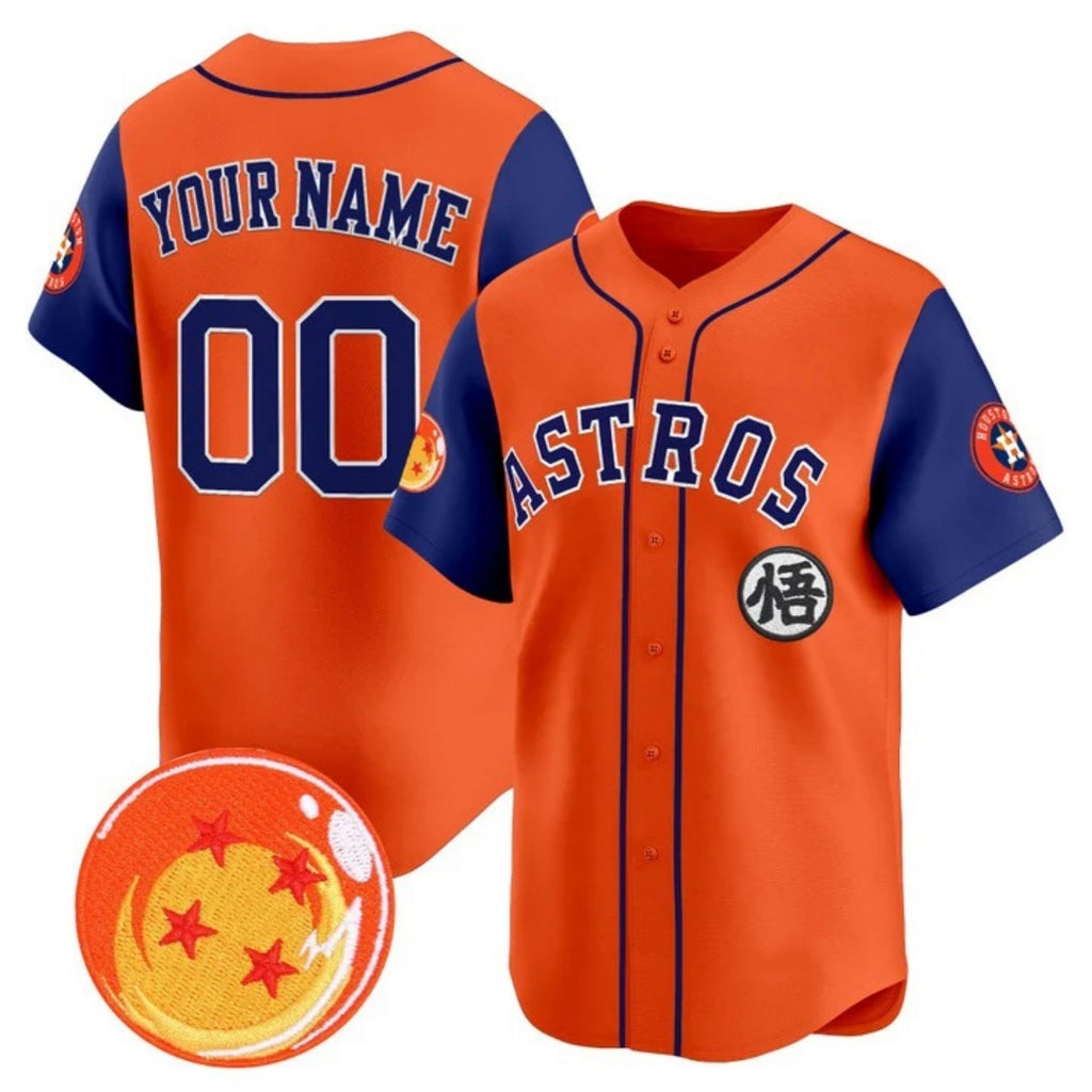 Custom Houston Astros x Dragon Ball Royal Orange HeidiMiller Vapor Premier Limited Jersey - All Stitched