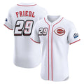 Cincinnati Reds #29 TJ Friedl Player White HeidiMiller Speedway Classic Limited Elite Home Stitched Jerseys