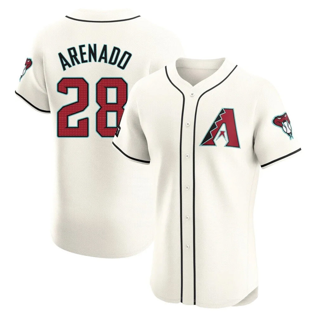 Arizona Diamondbacks #28 Nolan Arenado Player Cream HeidiMiller Limited Elite Home Game Stitched Jerseys