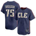Cleveland Guardians #75 Connor Brogdon Player Navy HeidiMiller City Connect Limited Home Stitched Jerseys