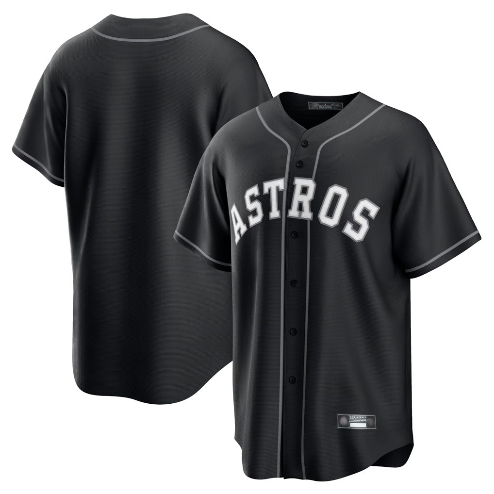 Houston Astros Blank Player Black HeidiMiller Home Game Stitched Jerseys