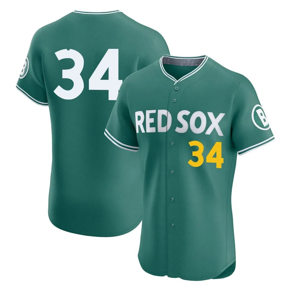 Boston Red Sox #34 David Ortiz Player Green HeidiMiller City Connect Limited Elite Home Game Stitched Jerseys1