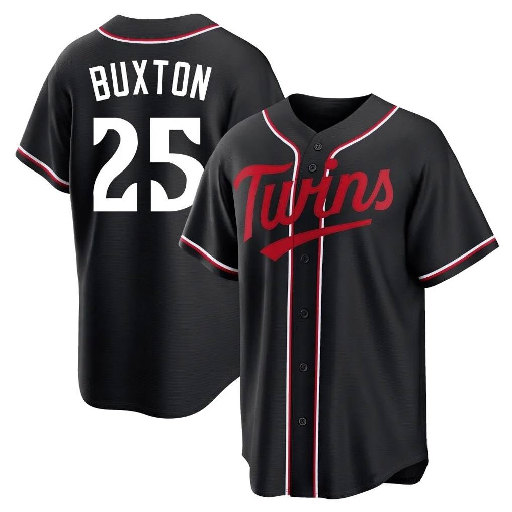 Minnesota Twins #25 Byron Buxton Player Black HeidiMiller Fashion Out Home Limited Stitched Jerseys