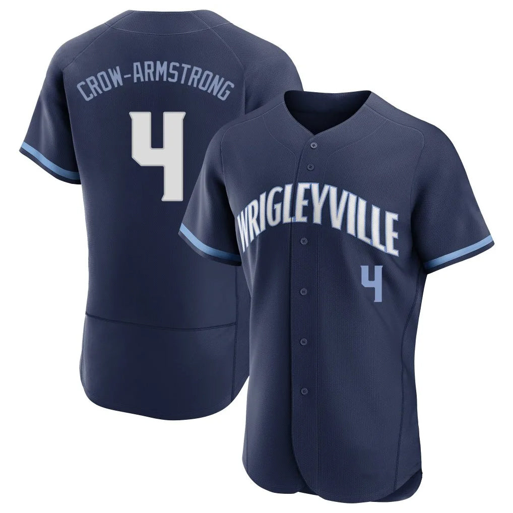 Chicago Cubs #4 Pete Crow-Armstrong Player Navy HeidiMiller City Connect Limited Elite Home Stitched Jerseys