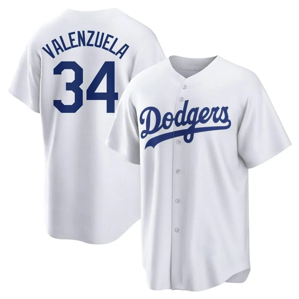 Los Angeles Dodgers #34 Fernando Valenzuela Player White HeidiMiller Game Home Stitched Jerseys