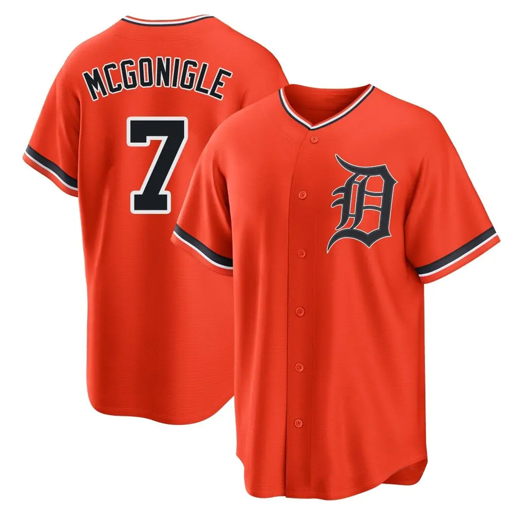 Detroit Tigers #7 Kevin McGonigle Player Orange HeidiMiller Home Game Stitched Jerseys