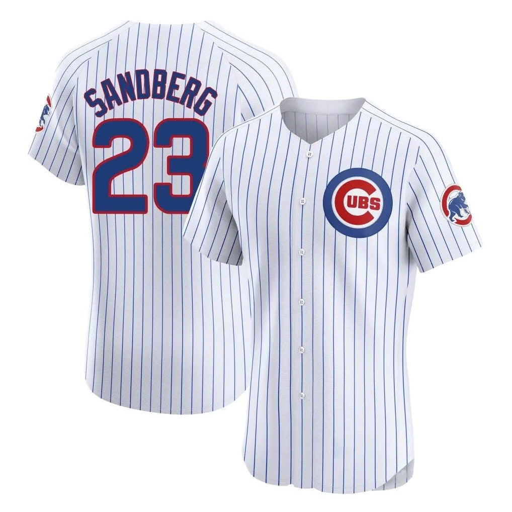 Chicago Cubs #23 Ryne Sandberg Player White HeidiMiller Limited Elite Home Game Stitched Jerseys