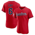 Cleveland Guardians #6 David Fry Player Red HeidiMiller Limited Elite Home Stitched Jerseys