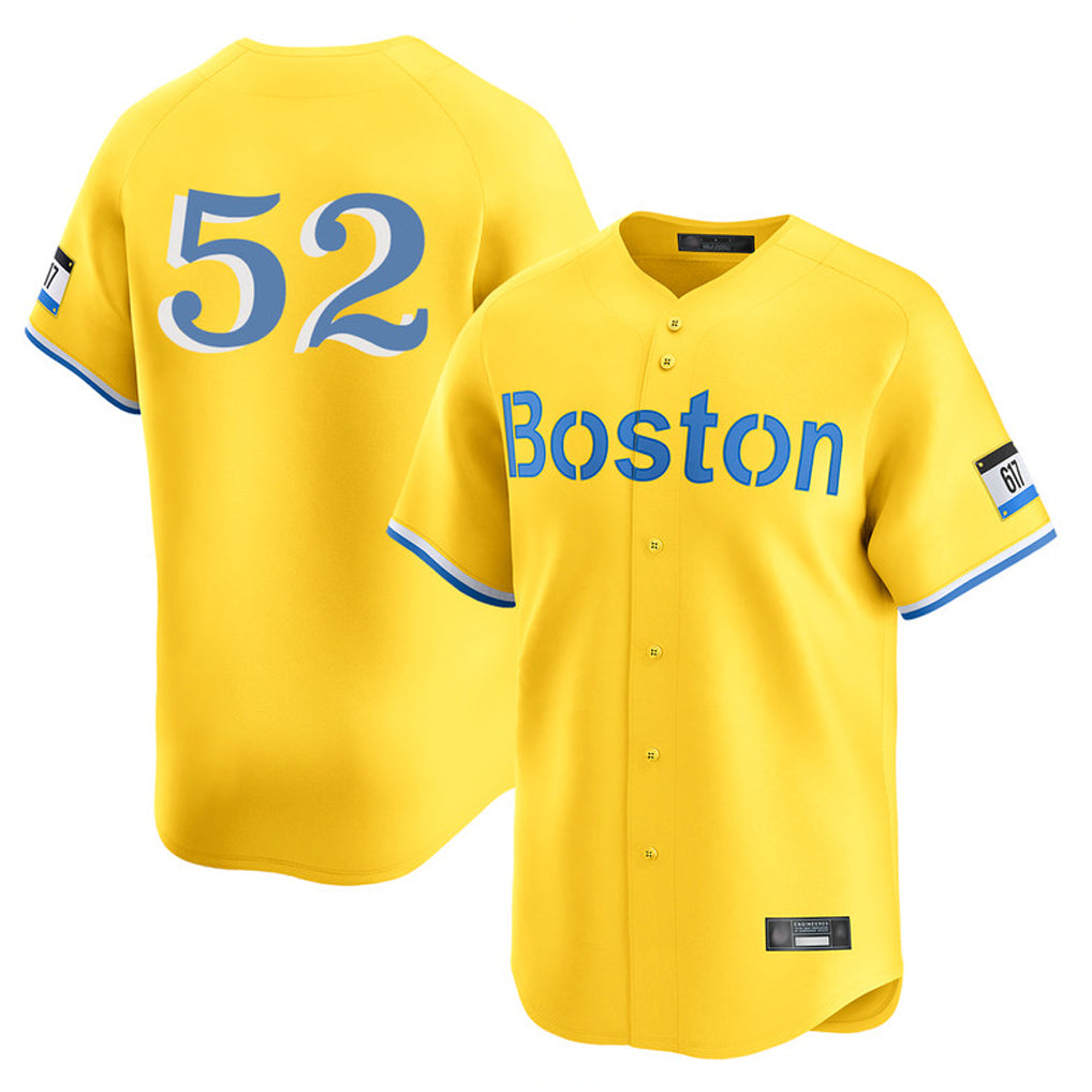 Boston Red Sox #52 Wilyer Abreu Player Yellow HeidiMiller Limited Home Game Stitched Jerseys1
