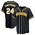 Milwaukee Brewers #24 William Contreras Player Black HeidiMiller Fashion Out Home Game Stitched Jerseys