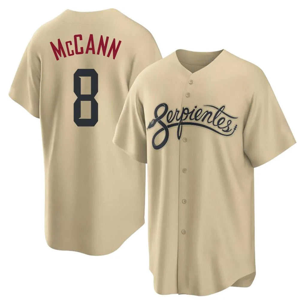 Arizona Diamondbacks #8 James McCann Player Tan HeidiMiller City Connect Home Game Stitched Jerseys