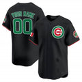 Custom Chicago Cubs Mexico Vapor Premier Limited Jersey V3 ¨C Black HeidiMiller