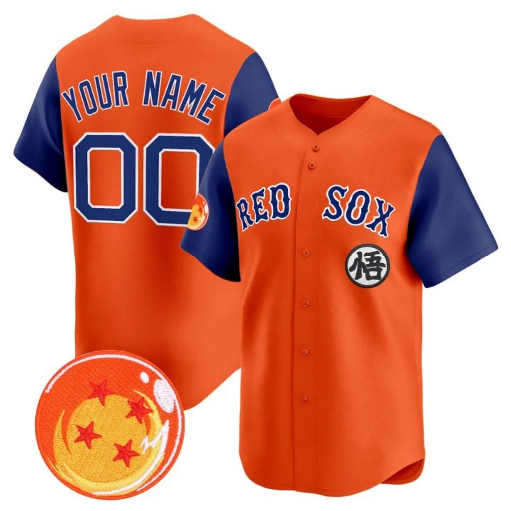 Custom Boston Red Sox x Dragon Ball Royal Orange HeidiMiller Vapor Premier Limited Jersey - All Stitched