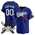 Custom Los Angeles Dodgers x One Piece Royal HeidiMiller Zoro Patch Vapor Premier Limited Jersey - Stitched