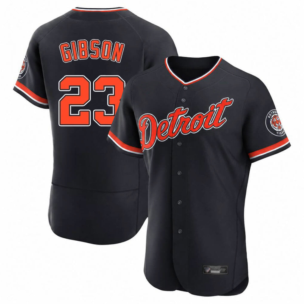 Detroit Tigers #23 Kirk Gibson Player Navy HeidiMiller Limited Elite Home Game Stitched Jerseys