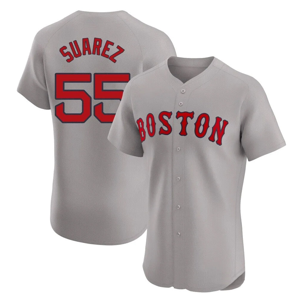 Boston Red Sox #55 Ranger Suarez Player Gray HeidiMiller Road Limited Elite Home Game Stitched Jerseys1